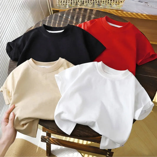 2-10Y Childrens Puhtaan puuvillan lyhythihainen pusero T-paita – Baby Boys & Girls Summer Tops