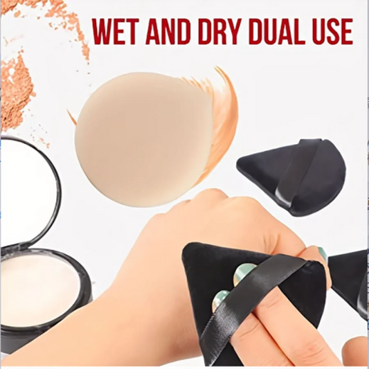 10-pice-kolmiojauhejauhesarja – märkä- ja kuivakosmeettiset paavot irtojauhetta ja säätiötä varten