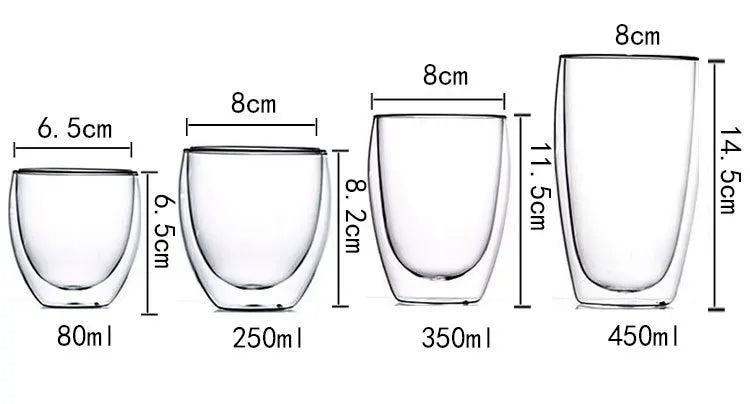 2-18PCS Double Wall High Borosilicate Lasimukit – Kuumuutta kestävät tee-, kahvi-, maito- ja mehukupit, Creative Bar Drinkware -lahjasarja
