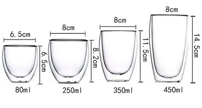 2-18PCS Double Wall High Borosilicate Lasimukit – Kuumuutta kestävät tee-, kahvi-, maito- ja mehukupit, Creative Bar Drinkware -lahjasarja