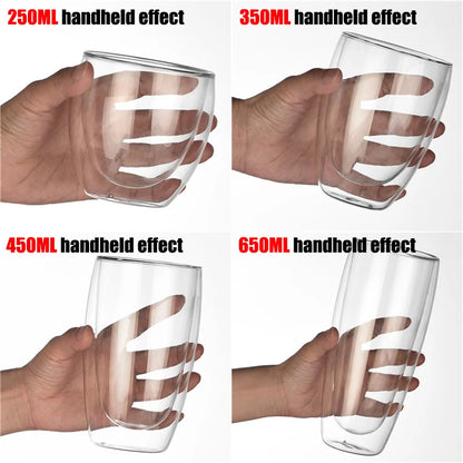 2-18PCS Double Wall High Borosilicate Lasimukit – Kuumuutta kestävät tee-, kahvi-, maito- ja mehukupit, Creative Bar Drinkware -lahjasarja