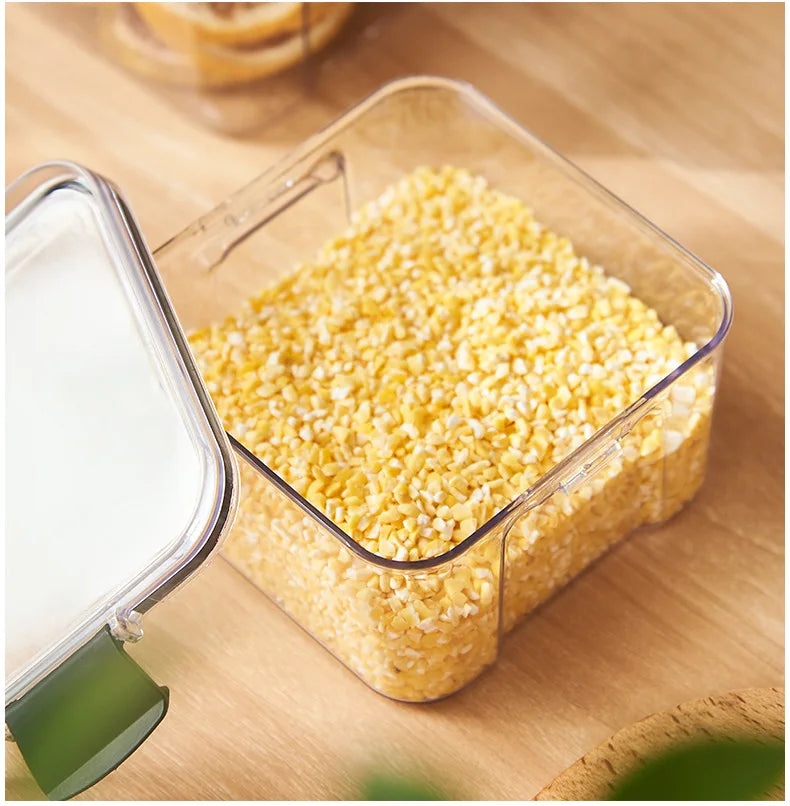 1PC ilmatiivis tiivistetty säilytyspurkki – muovijyvää, pastaa ja maustepakkausta Moisture-Proof Kitchen Organisator Box