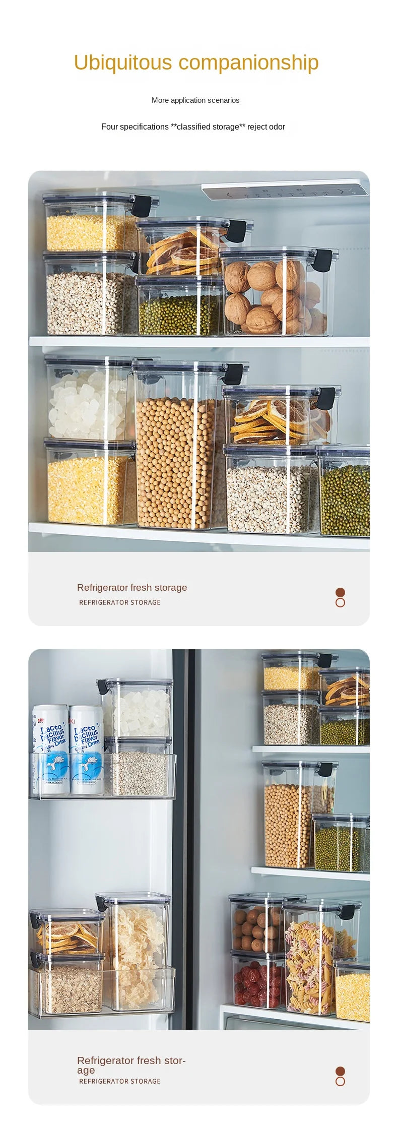 1PC ilmatiivis tiivistetty säilytyspurkki – muovijyvää, pastaa ja maustepakkausta Moisture-Proof Kitchen Organisator Box