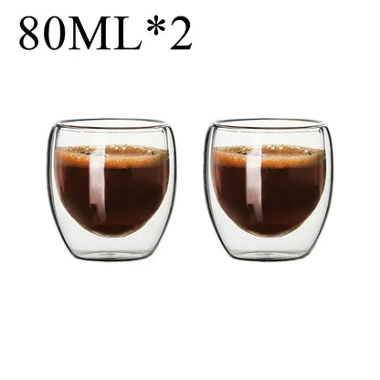2-18PCS Double Wall High Borosilicate Lasimukit – Kuumuutta kestävät tee-, kahvi-, maito- ja mehukupit, Creative Bar Drinkware -lahjasarja