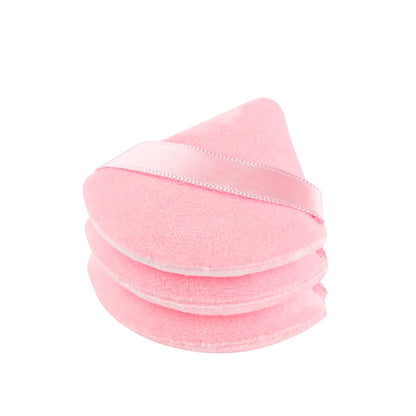 SPIDISHANGPIN Triangle Velvet Powder Puff – Uudelleenkäytettävä kasvokosmetiikkakeitto, Mini Cotton Meikki Puff Foundationille, Eyeshadowille ja Kauneustyökaluille (1/2/3/6pcs)