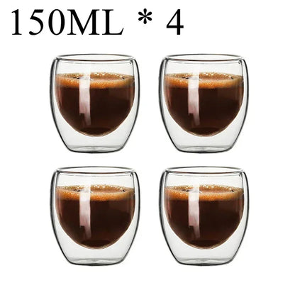 2-18PCS Double Wall High Borosilicate Lasimukit – Kuumuutta kestävät tee-, kahvi-, maito- ja mehukupit, Creative Bar Drinkware -lahjasarja