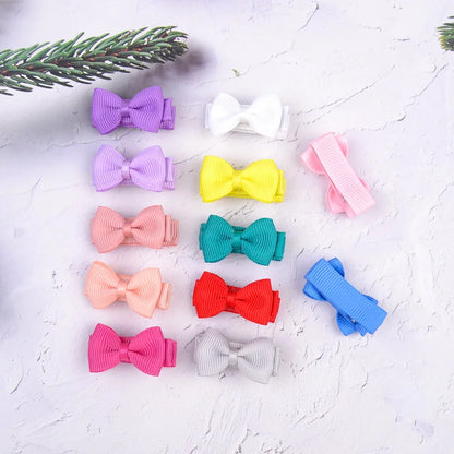 1.2 Inches Mini Hair Bows with Clip – Solid Colors Hair Grips for Kids & Baby Girl