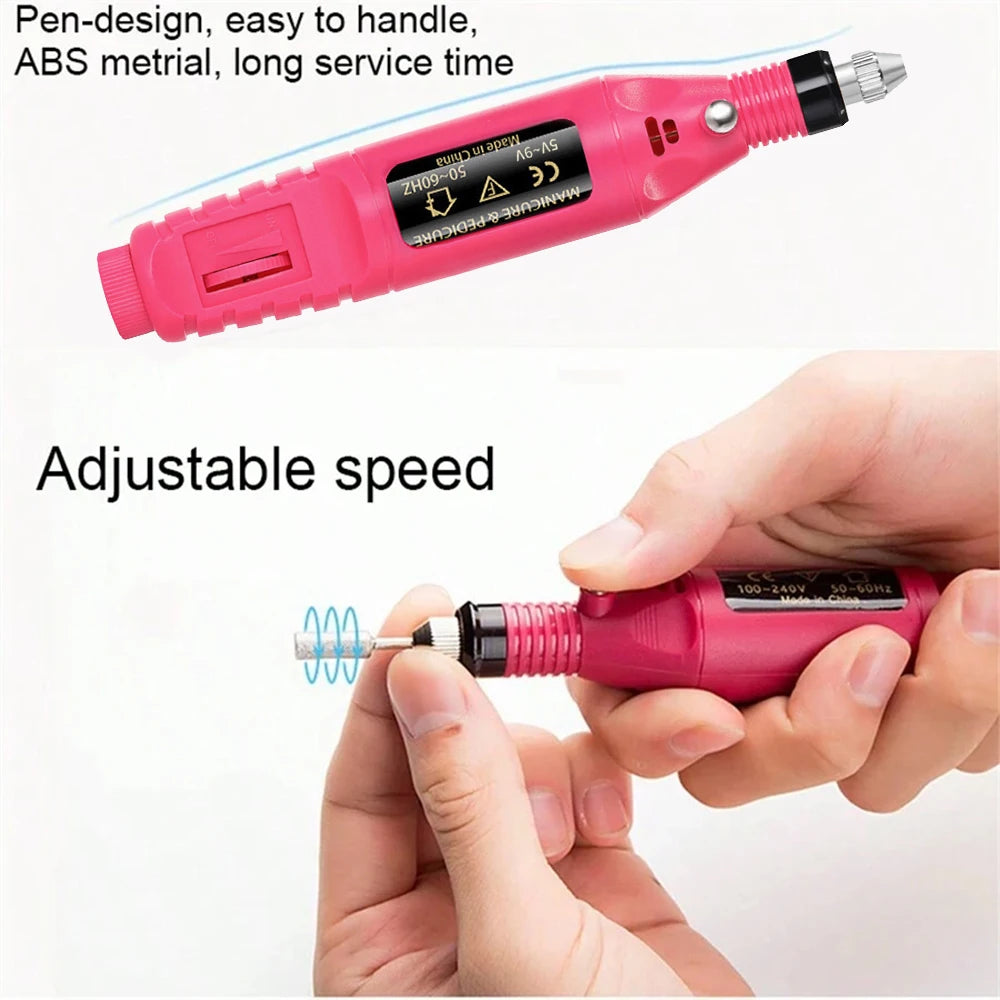 Kannettava ammattimainen sähkökynsiporakone – manikyyri- ja pedikyyriporasarja koti- ja salonkikäyttöön