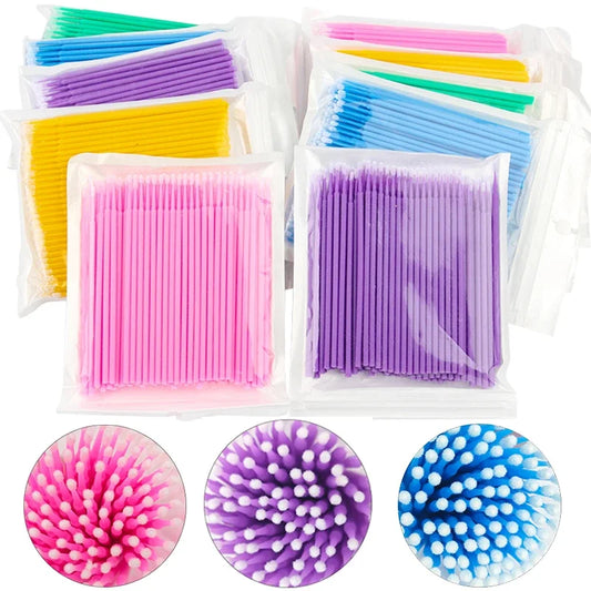 100PCS Silmälasien puhdistusharjat – Micro Cotton Swabs for Lash Extensions & Makeup Removal