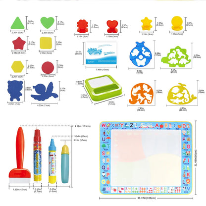 100x80CM Magic Water Drawing Mat – uudelleenkäytettävä Doodle Board Montessori Educational Lelu lapsille