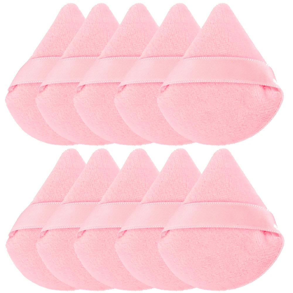 SPIDISHANGPIN Triangle Velvet Powder Puff – Uudelleenkäytettävä kasvokosmetiikkakeitto, Mini Cotton Meikki Puff Foundationille, Eyeshadowille ja Kauneustyökaluille (1/2/3/6pcs)