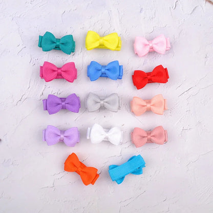 1.2 Inches Mini Hair Bows with Clip – Solid Colors Hair Grips for Kids & Baby Girl