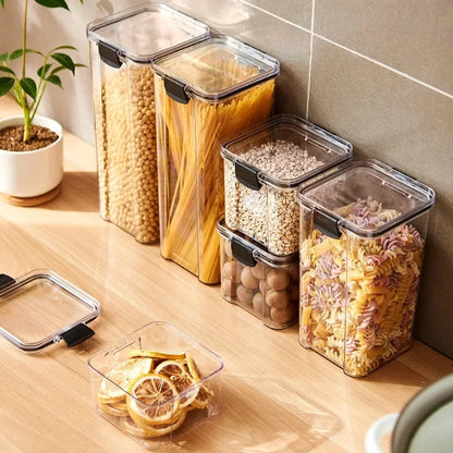 1PC ilmatiivis tiivistetty säilytyspurkki – muovijyvää, pastaa ja maustepakkausta Moisture-Proof Kitchen Organisator Box