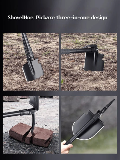 1PC Outdoor Foldable Camping Shovel – Multifunctional Hiking Entrenching Tool, Portable Garden & Survival Shovel