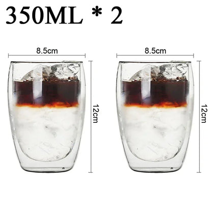 2-18PCS Double Wall High Borosilicate Lasimukit – Kuumuutta kestävät tee-, kahvi-, maito- ja mehukupit, Creative Bar Drinkware -lahjasarja