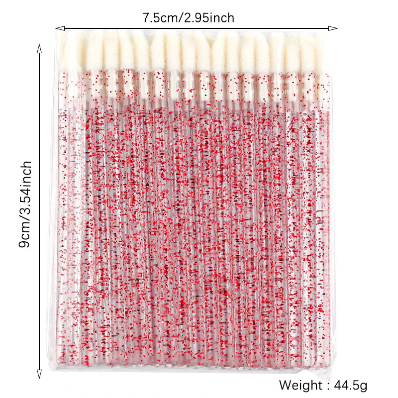 Lanjinglin 5/50 kpl Kertakäyttöiset huuliharjameikkiharjat – Lipstick Aplicator Wands & Eyelash Extension Tool, Professional Beauty Accessories