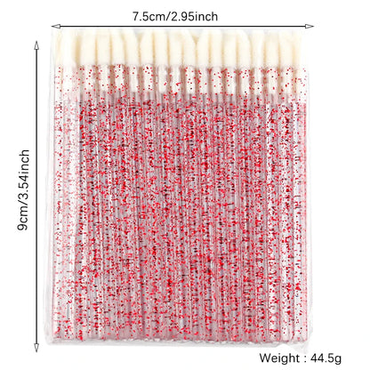 Lanjinglin 5/50 kpl Kertakäyttöiset huuliharjameikkiharjat – Lipstick Aplicator Wands & Eyelash Extension Tool, Professional Beauty Accessories