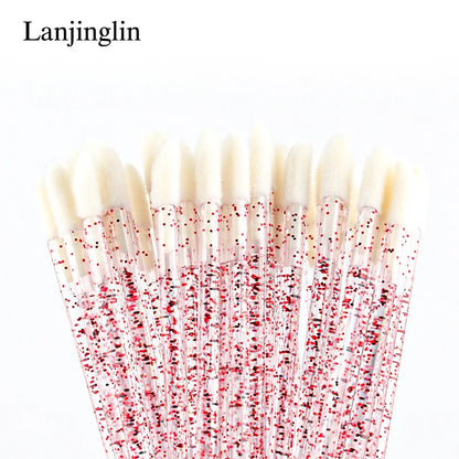 Lanjinglin 5/50 kpl Kertakäyttöiset huuliharjameikkiharjat – Lipstick Aplicator Wands & Eyelash Extension Tool, Professional Beauty Accessories