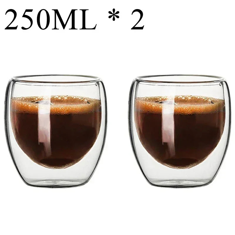2-18PCS Double Wall High Borosilicate Lasimukit – Kuumuutta kestävät tee-, kahvi-, maito- ja mehukupit, Creative Bar Drinkware -lahjasarja