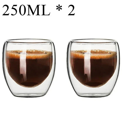 2-18PCS Double Wall High Borosilicate Lasimukit – Kuumuutta kestävät tee-, kahvi-, maito- ja mehukupit, Creative Bar Drinkware -lahjasarja