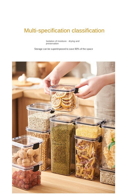 1PC ilmatiivis tiivistetty säilytyspurkki – muovijyvää, pastaa ja maustepakkausta Moisture-Proof Kitchen Organisator Box