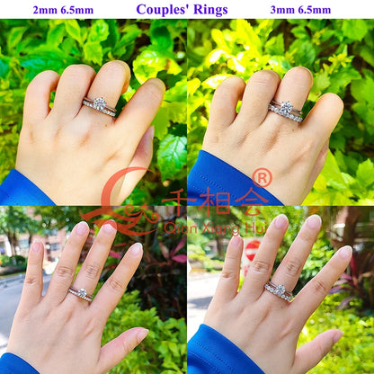 0,1ct 3mm D VVS Moissanite Full Eternity Band Ring – 925 Sterling Silver Engagement & Party Jewels for Women