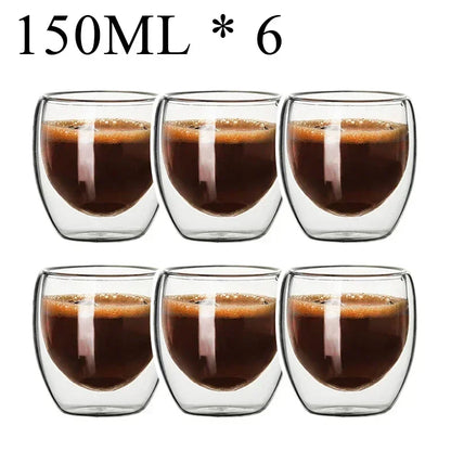 2-18PCS Double Wall High Borosilicate Lasimukit – Kuumuutta kestävät tee-, kahvi-, maito- ja mehukupit, Creative Bar Drinkware -lahjasarja