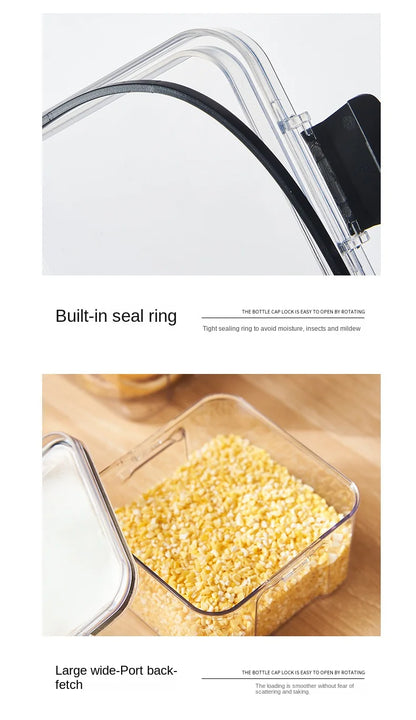 1PC ilmatiivis tiivistetty säilytyspurkki – muovijyvää, pastaa ja maustepakkausta Moisture-Proof Kitchen Organisator Box