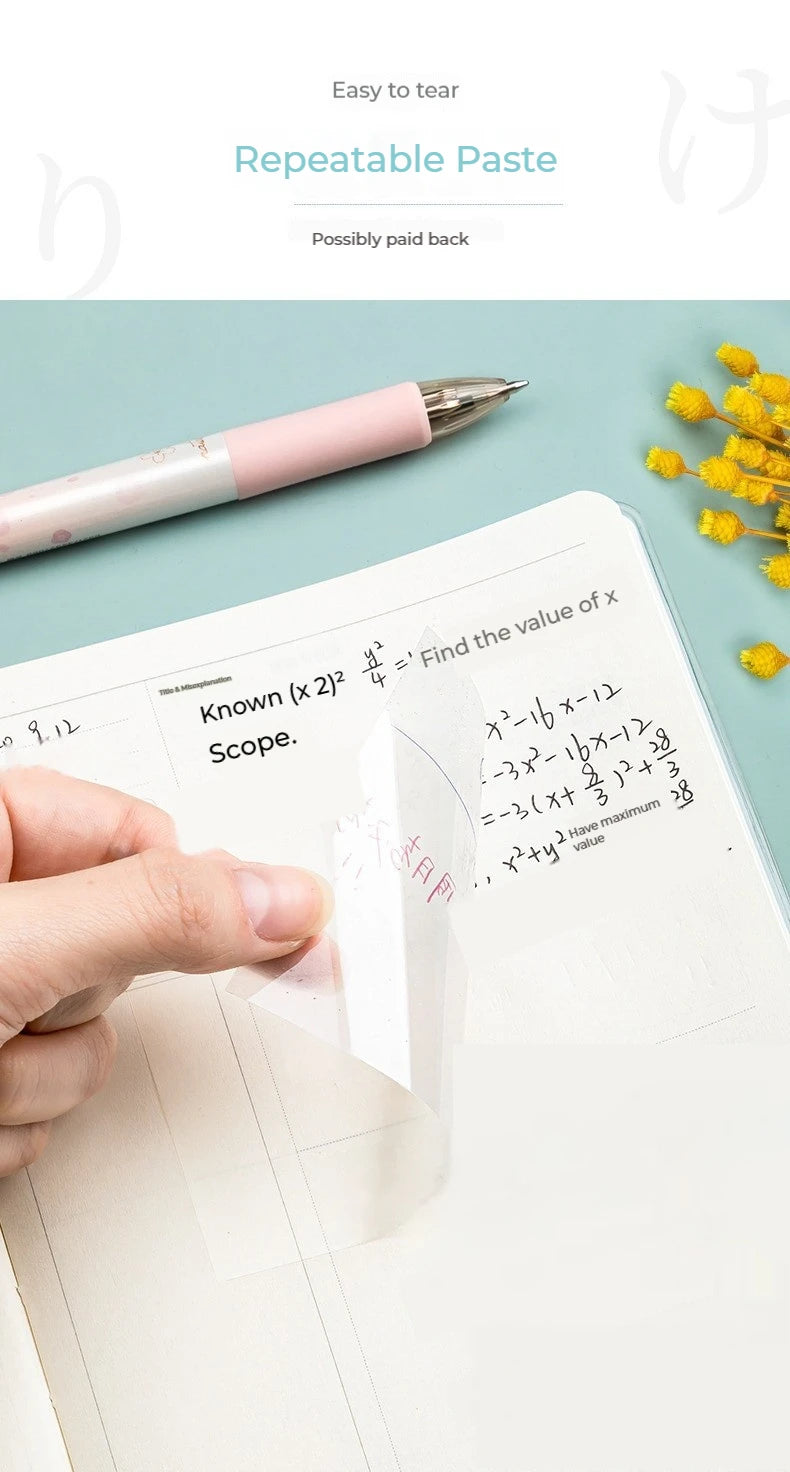 50 arkkia Läpinäkyvät tarravihkot – vedenpitävä viesti ja allekirjoitustarrat muistikirjoihin