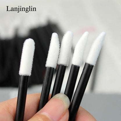 Lanjinglin 5/50 kpl Kertakäyttöiset huuliharjameikkiharjat – Lipstick Aplicator Wands & Eyelash Extension Tool, Professional Beauty Accessories