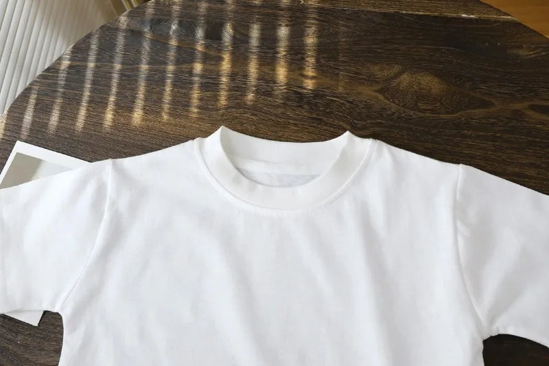 2-10Y Childrens Puhtaan puuvillan lyhythihainen pusero T-paita – Baby Boys & Girls Summer Tops