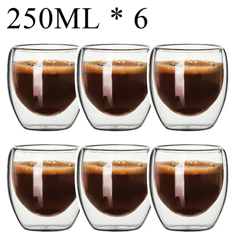 2-18PCS Double Wall High Borosilicate Lasimukit – Kuumuutta kestävät tee-, kahvi-, maito- ja mehukupit, Creative Bar Drinkware -lahjasarja