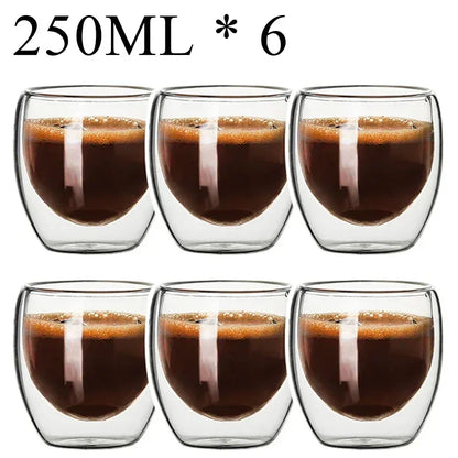 2-18PCS Double Wall High Borosilicate Lasimukit – Kuumuutta kestävät tee-, kahvi-, maito- ja mehukupit, Creative Bar Drinkware -lahjasarja