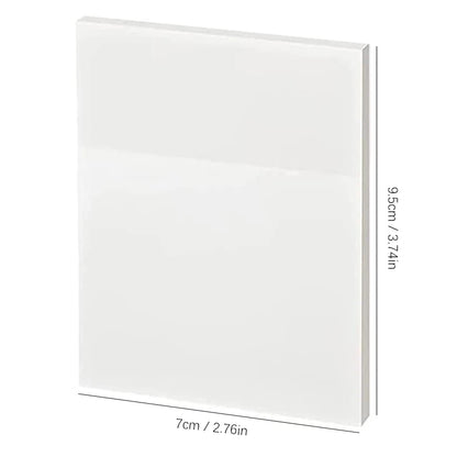 50 arkkia Läpinäkyvät tarravihkot – vedenpitävä viesti ja allekirjoitustarrat muistikirjoihin