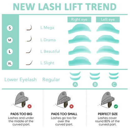 Libeauty 7 Paris Reusable Lash Lift Shield -suojatyynyt – Silicone Eyelash Curler & Curling Rautatarvikkeet, Meikkityökalu