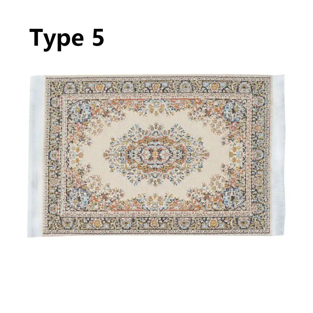 1:12 Scale Turkish Style Miniature Dollhouse Carpet – Floor Covering for Playing House & Doll Accessories