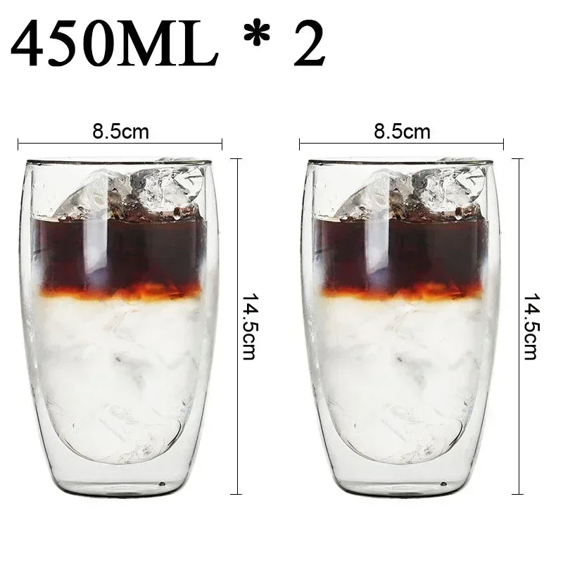 2-18PCS Double Wall High Borosilicate Lasimukit – Kuumuutta kestävät tee-, kahvi-, maito- ja mehukupit, Creative Bar Drinkware -lahjasarja