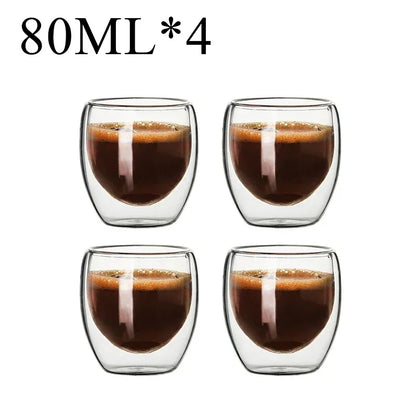 2-18PCS Double Wall High Borosilicate Lasimukit – Kuumuutta kestävät tee-, kahvi-, maito- ja mehukupit, Creative Bar Drinkware -lahjasarja