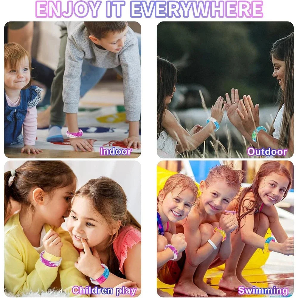 12/24/36PCS Silikonivärikäs kuplaranneke – Lasten juhlasuosikit, syntymäpäivälahjat, häämatkalaiset, karnevaalit ja lomarannekkeet