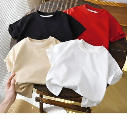 2-10Y Childrens Puhtaan puuvillan lyhythihainen pusero T-paita – Baby Boys & Girls Summer Tops