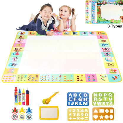 100x80CM Montessori Magic Drawing Board – Reusable Water Doodle Mat for Kids Educational Art & Pen Control Training