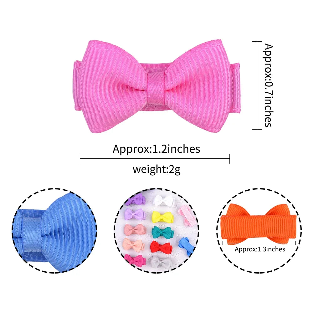 1.2 Inches Mini Hair Bows with Clip – Solid Colors Hair Grips for Kids & Baby Girl