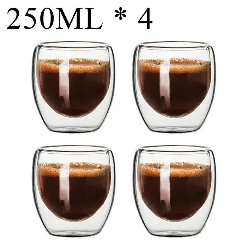 2-18PCS Double Wall High Borosilicate Lasimukit – Kuumuutta kestävät tee-, kahvi-, maito- ja mehukupit, Creative Bar Drinkware -lahjasarja