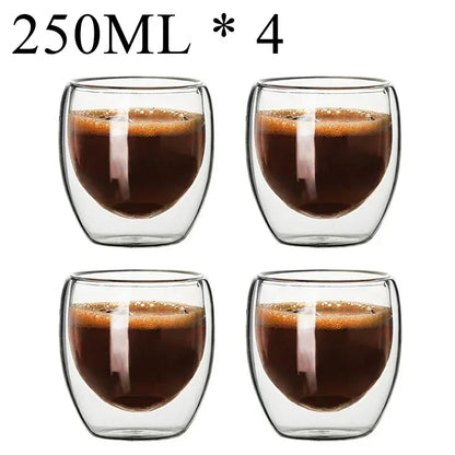 2-18PCS Double Wall High Borosilicate Lasimukit – Kuumuutta kestävät tee-, kahvi-, maito- ja mehukupit, Creative Bar Drinkware -lahjasarja