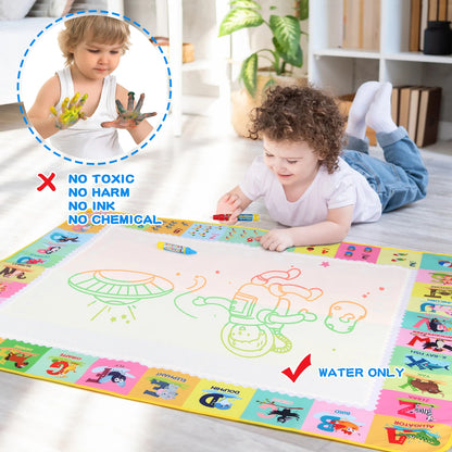 100x80CM Magic Water Drawing Mat – uudelleenkäytettävä Doodle Board Montessori Educational Lelu lapsille
